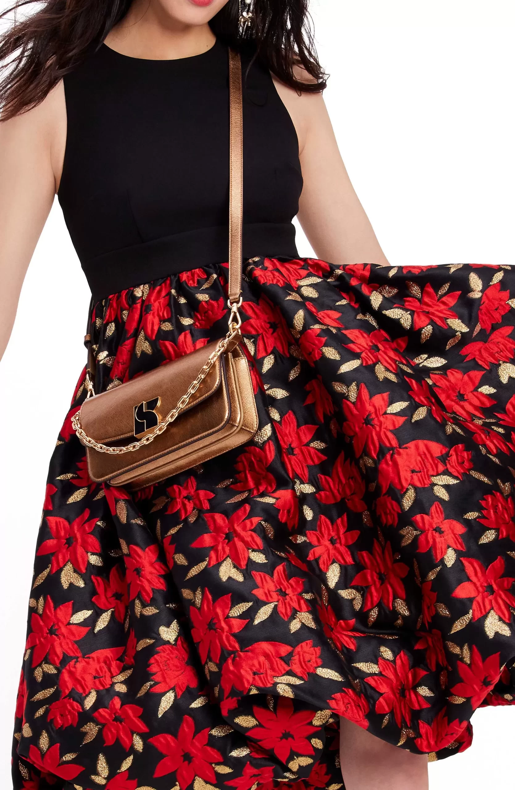 Women Kate Spade Winter Blooms Brocade Dress | Sam Handbag